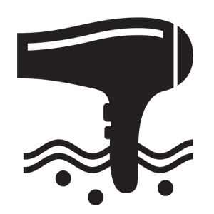 Hair dyer in water